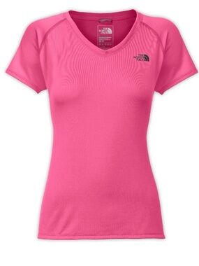 The North Face Women's Hot Pink Short-Sleeve V-Neck Tee